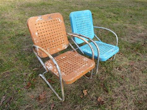 Glider rocker cushions outdoor glider chair patio glider outdoor lounge furniture outdoor chairs vintage metal glider metal rocking chair rustic outdoor outdoor decor. Vintage metal chairs basket weave style antique one ...