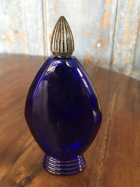 Vintage Avon Bourjois Cobalt Blue Blue Perfume Bottle Etsy