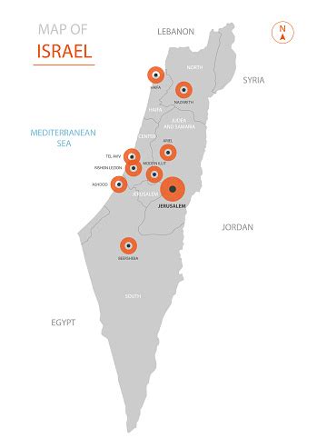 Israel political map 650x1347 / 414 kb go to map detailed map of israel with cities large detailed map of israel Israel Map With Administrative Divisions Stock ...