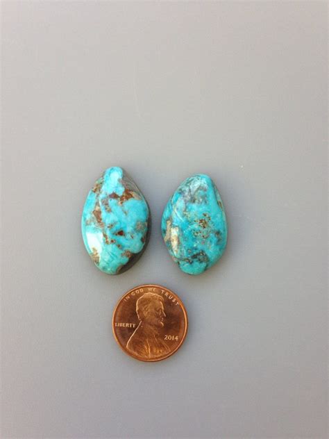Indian Mountain Lot Set Group Pair Of Turquoise Cabochons 100 Natural