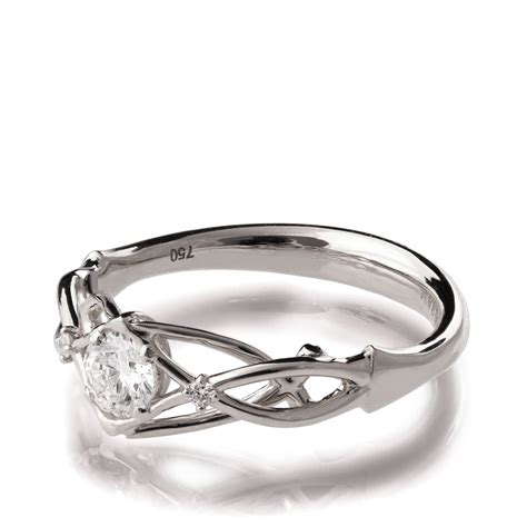 Celtic Engagement Ring 18k White Gold And Diamond Engagement