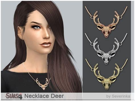Severinkas Necklace Deer Sims Sims 4 Accessories Cc Sims 4 Cc Packs