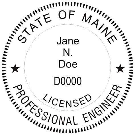 Maine Pre Inked Licensed Professional Engineer Stamp Winmark Stamp