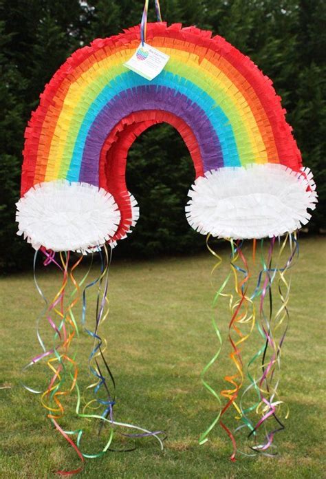 Rainbow Pinata Large Custom Rainbow Pinata Etsy Rainbow Pinata