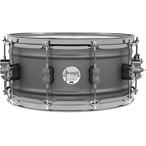 Pdp By Dw Concept Series Gun Metal Over Steel Snare Drum With Black