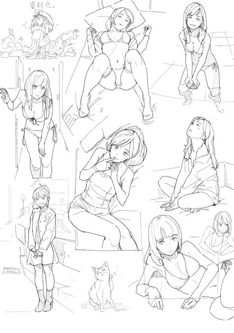 Norakura Nr Kura Original Highres 6girls Bikini Camisole Cat Character Sheet