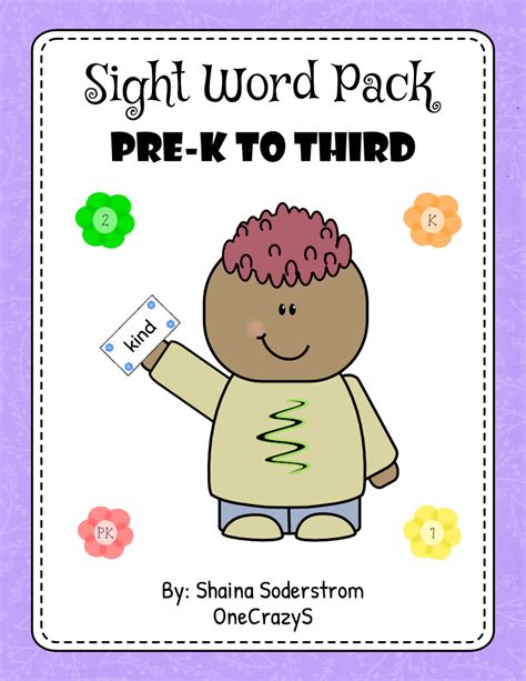 Sight Words Checklist For Pre K To Third Grade