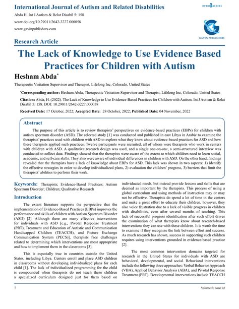 Pdf The Lack Of Knowledge To Use Evidence Based Practices For