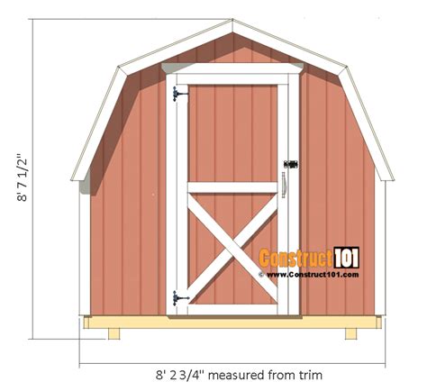 8x8 Shed Plans Small Barn Free Pdf Download Construct101