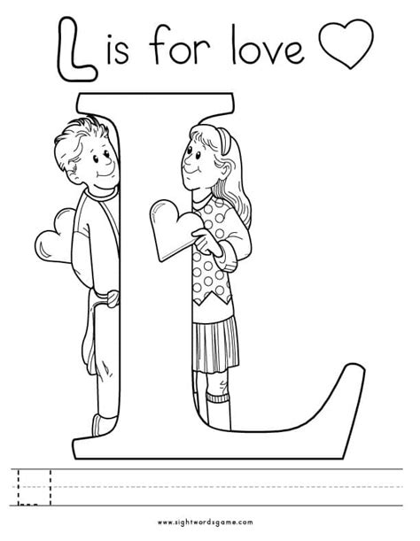 The letter l is relatively easy to write, with only one standing line and one sleeping line. Alphabet Coloring Pages - Sight Words, Reading, Writing ...