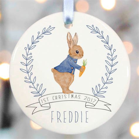 Many items are marked for specific age groups. baby's first christmas tree decoration by christening ...