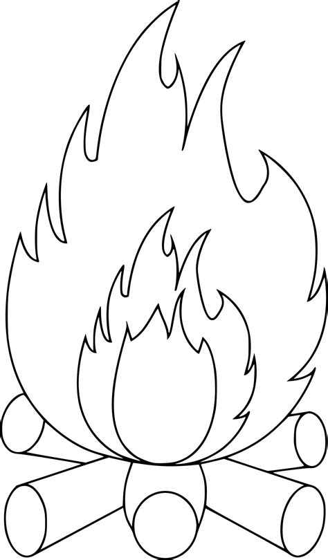 Coloriage feu de camp et dessin à imprimer