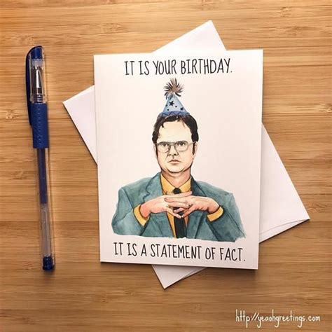 Yea Oh Greetings Dwight Schrute Statement Of Fact Birthday Card