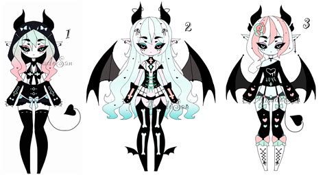 Pastel Goth Demon Adoptables Closed By As Adoptables On