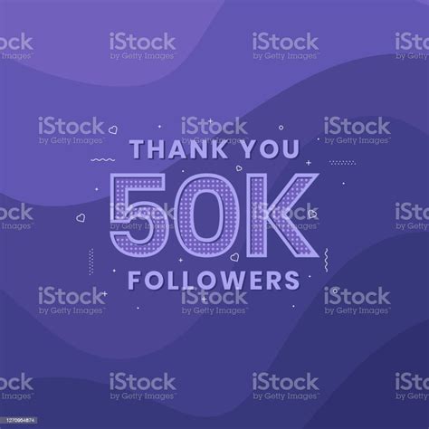 Thank You 50k Followers Greeting Card Template For Social Networks