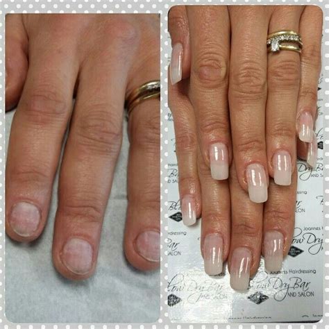 Before After Biosculpture Tips Added For Length On Bitten Nails And A Natural Overlay Natural