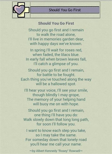 Should You Go First And I Remain Poem Grief Poem Love Poem Grief