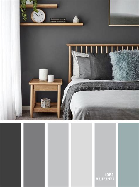 Beautiful Bedroom Color Scheme Teal Misty Gray