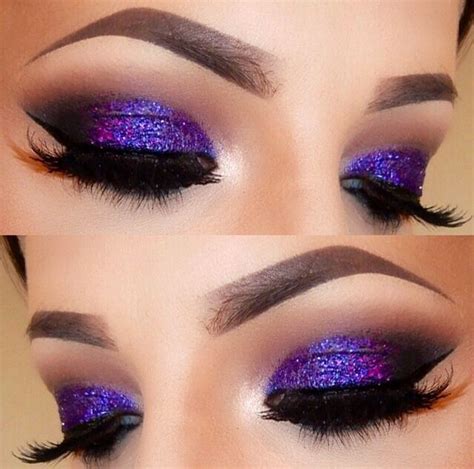 Purple Glitter Eyeshadow Purple Eye Makeup Blue Eye Makeup Eye