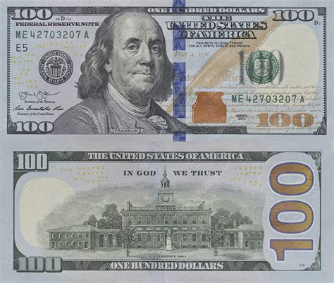 One Hundred Us Dollar Banknote Front And Back Stock Image F0227043