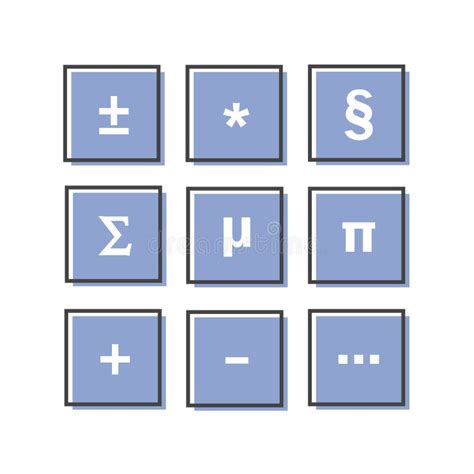 Vector Math Icons Calculator Symbol On White Isolated Background Stock