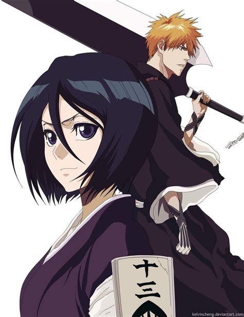 Ichigo And Rukia Rendered By Kelvincheng Bleach Anime