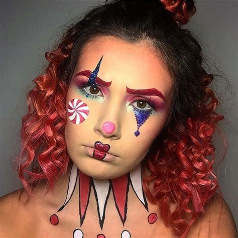 Crazy Clown Makeup Lollipop Pink Eyebrows Pink Contour Purple Highlight