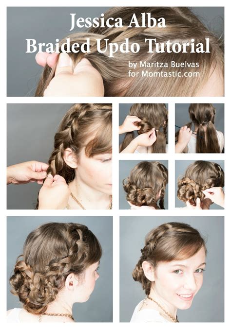 For black updo hairstyles that will protect your hair, allow you to get through some busy days, and fight frizz, try a braided crown. Jessica Alba Braided Updo Tutorial