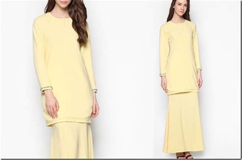 Shop the latest baju kurung online. Paling Baru Baju Kurung Moden Soft Yellow - Kelly Lilmer