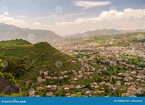 Scenic Shot Of The Houses In The Valley Of Ibb City Yemen Stock Image