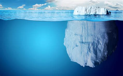 Wallpaper Water Reflection Iceberg Blue Arctic Split View