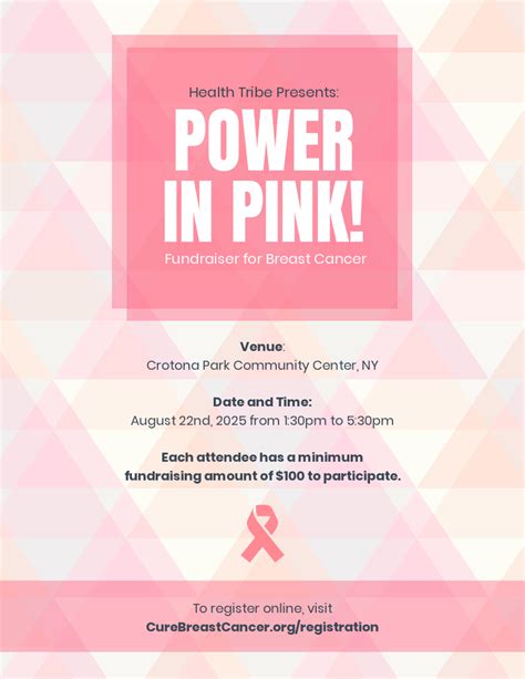 fundraiser breast cancer event poster venngage