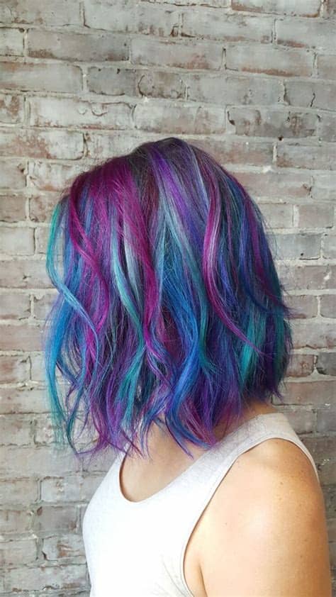 It's not permanent and it's. Picture Of blue hair with purple balayage