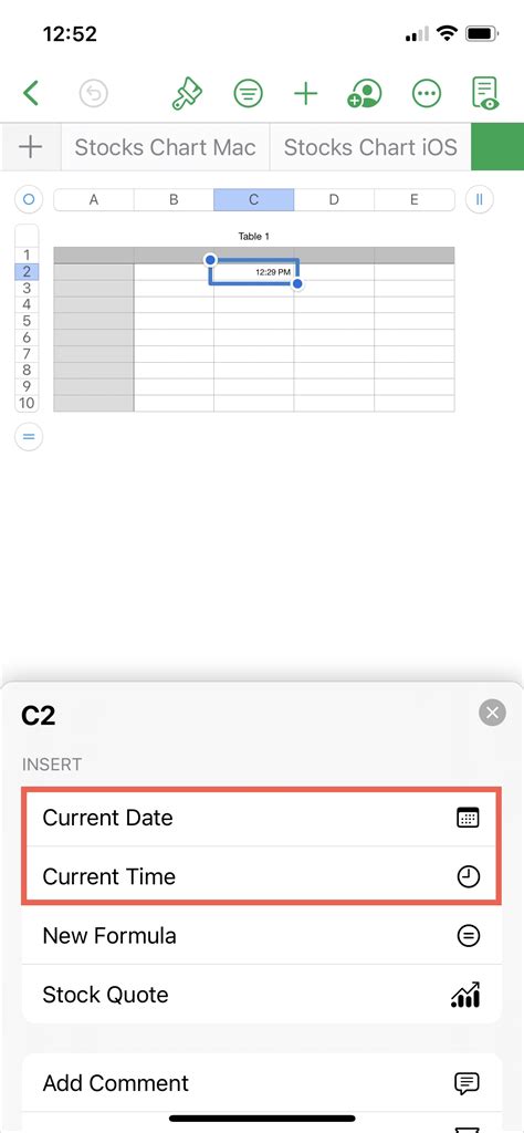 How To Insert And Format The Current Date And Time In Numbers