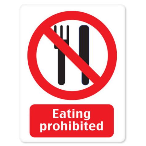 Eating Prohibited No Food Sign Sticker Decal 4 X 5 Ebay