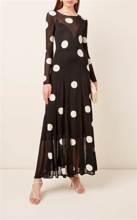 Polka Dot Knit Maxi Dress By Carolina Herrera Moda Operandi In 2020