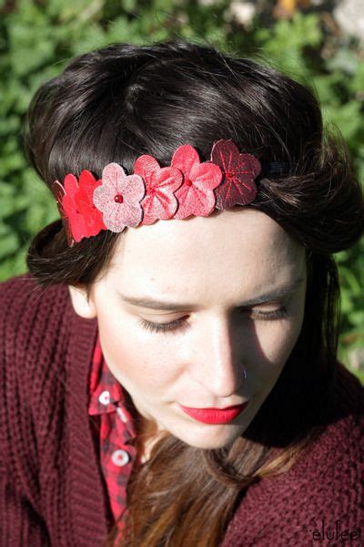 Headband Fleurs Rouges Headband Fleurs Accessoires Cheveux Etsy Bijoux