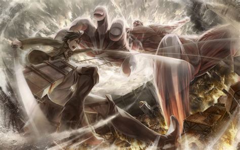 Swearing revenge on the titans for destroying his home and devouring his mother, teenage boy eren jaeger joins an elite group of soldiers, known as the scout regiment to help combat the titans and take back his world. shingeki, No, Kyojin, Colossal, Titan, Eren, Jaeger ...