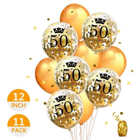 Buy Aolvo 50th Birthday Balloons For Men 12 Inch Gold Balloons Round