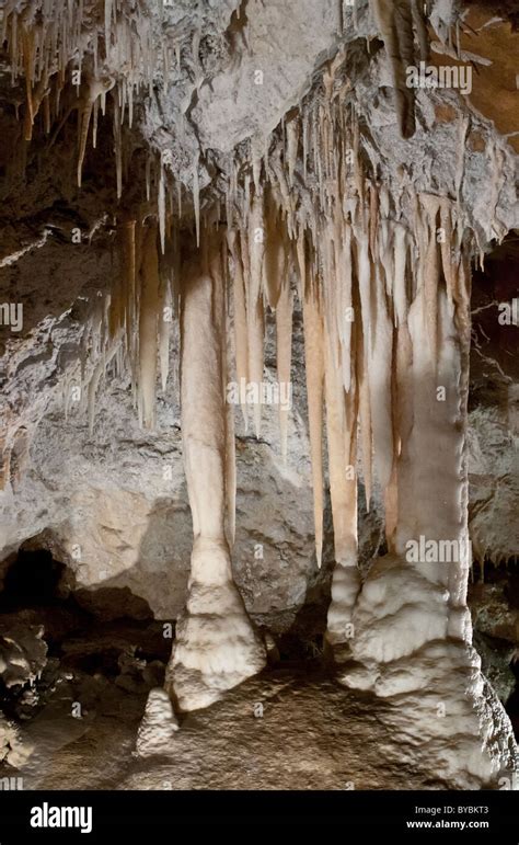 Detail Of Limestone Formations Including Stalagmites And Stalactites At