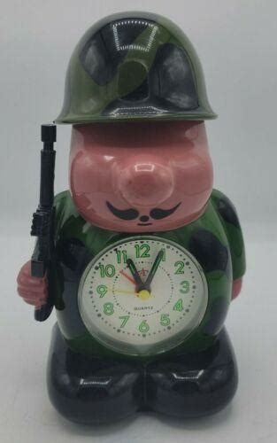 Vintage Armed Army Soldier Alarm Clock Bugle Sound 3938855664