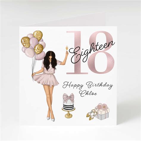 18th Birthday Card For Her Personalised Birthday Card Etsy