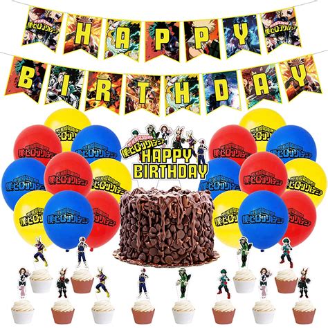 Buy My Hero Academia Birthday Supplies Theme Party Decor Set Happy