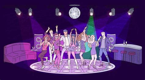 Night Club Interior With Dance Floor And People Sketch Vector