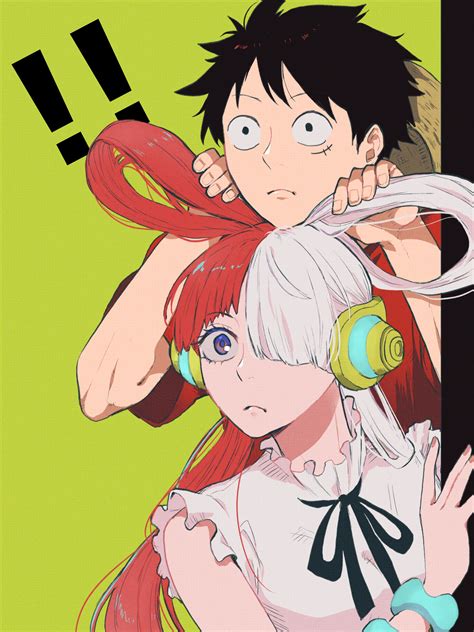 Uta, Luffy & Shanks, drawn by @heart_blody : r/OnePiece