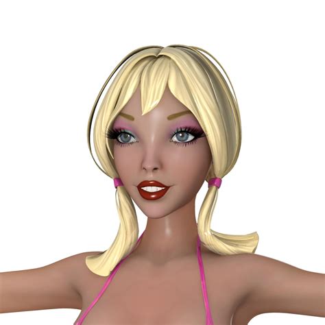 Sexy Girl In Black Bikini And High Heels Posing 1 3d Model 39 Obj Fbx Free3d