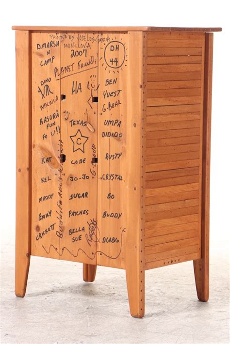Quazi Inc Artisan Crafted Pine Cabinet Ebth