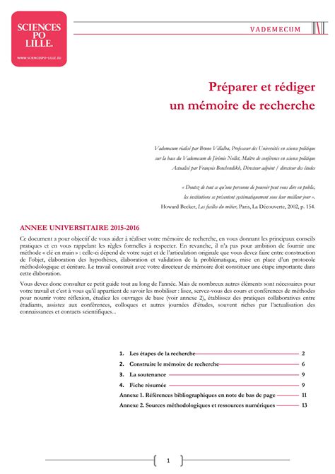 Solution Guide Preparer Et Rediger Un Memoire De Recherche Studypool