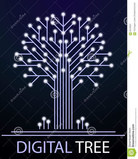 Digital Tree Stock Vector Illustration Of Graphic Live 60143851