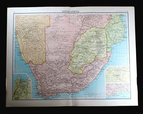 Antique Map Of South Africa European Colonial African Territory